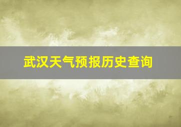 武汉天气预报历史查询