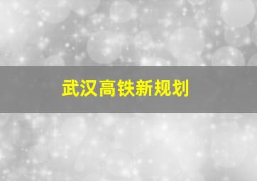 武汉高铁新规划