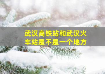 武汉高铁站和武汉火车站是不是一个地方