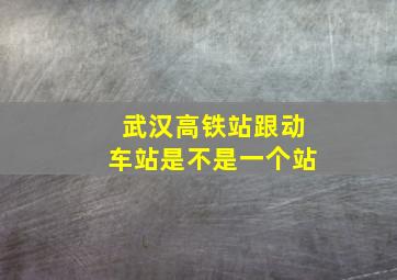 武汉高铁站跟动车站是不是一个站