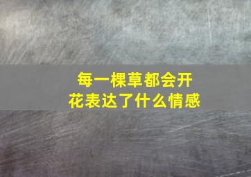 每一棵草都会开花表达了什么情感