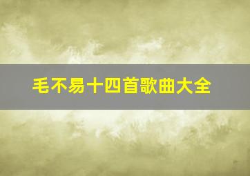 毛不易十四首歌曲大全