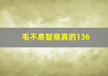 毛不易智商真的136