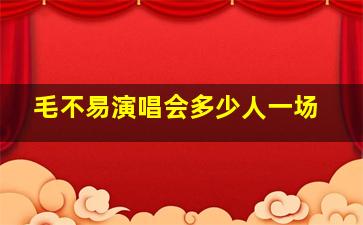 毛不易演唱会多少人一场