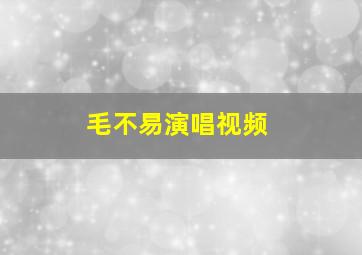 毛不易演唱视频