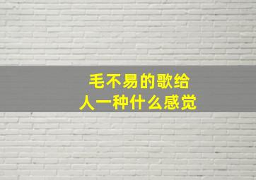 毛不易的歌给人一种什么感觉