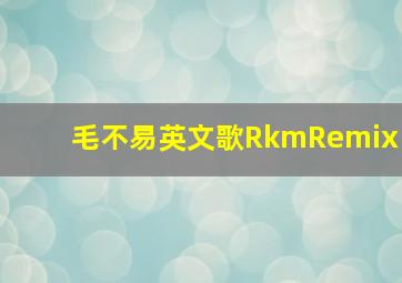 毛不易英文歌RkmRemix