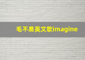 毛不易英文歌imagine