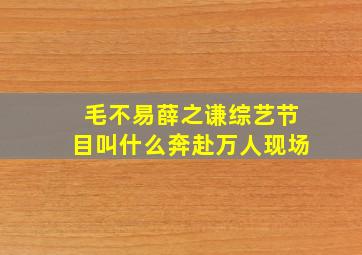 毛不易薛之谦综艺节目叫什么奔赴万人现场