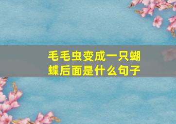 毛毛虫变成一只蝴蝶后面是什么句子