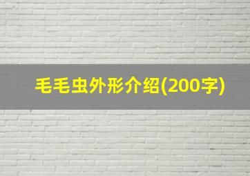 毛毛虫外形介绍(200字)