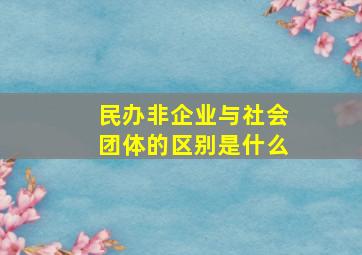 民办非企业与社会团体的区别是什么