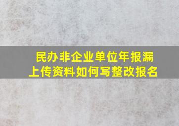 民办非企业单位年报漏上传资料如何写整改报名