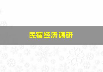 民宿经济调研