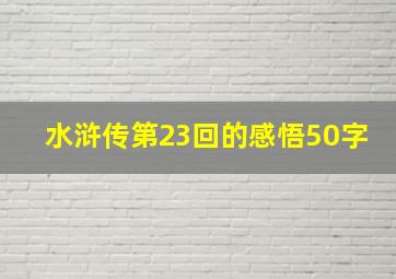 水浒传第23回的感悟50字