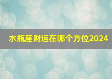 水瓶座财运在哪个方位2024