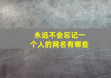 永远不会忘记一个人的网名有哪些