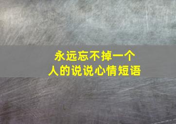 永远忘不掉一个人的说说心情短语