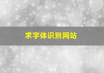 求字体识别网站