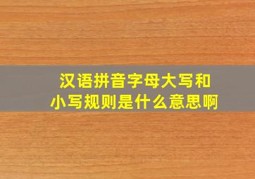 汉语拼音字母大写和小写规则是什么意思啊