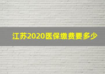 江苏2020医保缴费要多少