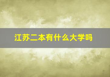 江苏二本有什么大学吗