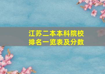 江苏二本本科院校排名一览表及分数