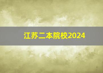 江苏二本院校2024