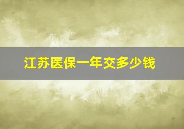 江苏医保一年交多少钱