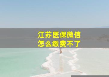 江苏医保微信怎么缴费不了