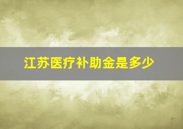 江苏医疗补助金是多少