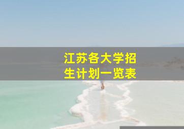 江苏各大学招生计划一览表