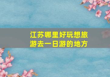 江苏哪里好玩想旅游去一日游的地方