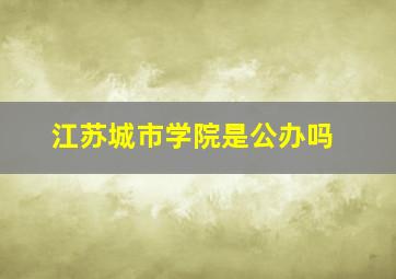 江苏城市学院是公办吗