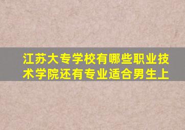 江苏大专学校有哪些职业技术学院还有专业适合男生上