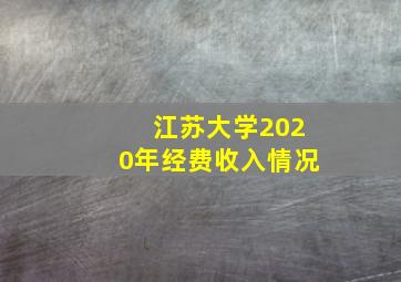 江苏大学2020年经费收入情况