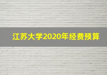 江苏大学2020年经费预算