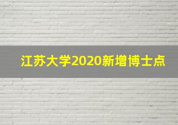 江苏大学2020新增博士点