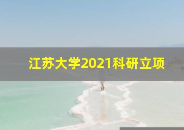 江苏大学2021科研立项