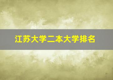 江苏大学二本大学排名