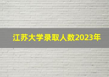 江苏大学录取人数2023年