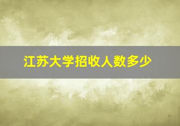 江苏大学招收人数多少