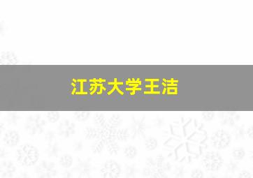 江苏大学王洁