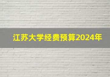 江苏大学经费预算2024年