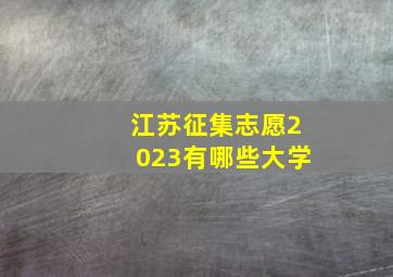 江苏征集志愿2023有哪些大学