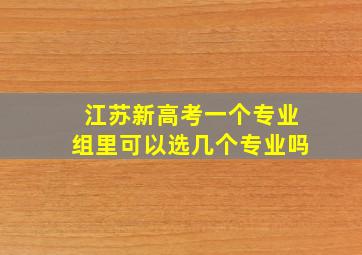 江苏新高考一个专业组里可以选几个专业吗