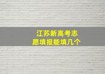 江苏新高考志愿填报能填几个