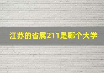 江苏的省属211是哪个大学