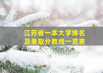 江苏省一本大学排名及录取分数线一览表