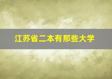 江苏省二本有那些大学